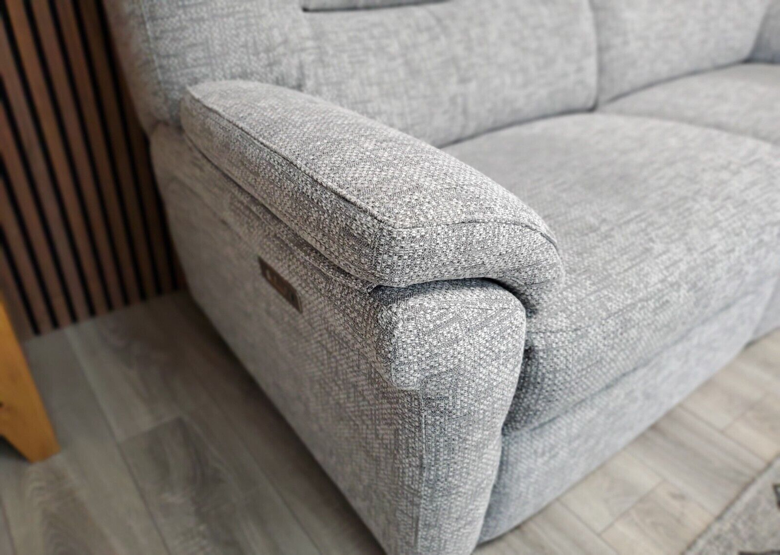 G PLAN SEATTLE POWER RECLINING 3 SEATER SOFA IN REMCO GREY FABRIC ...