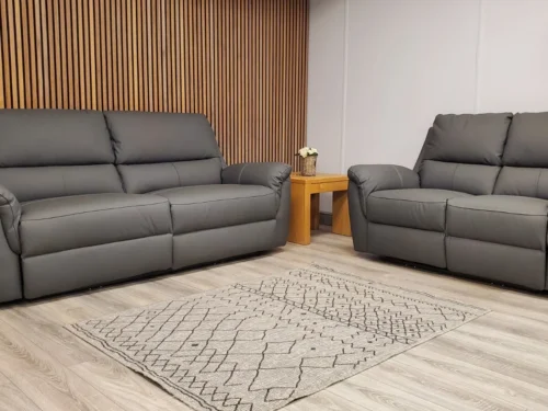 VELENCIA LEATHER 3 & 2 SEATER SOFA WITH POWER RECLINERS & USB PORTS
