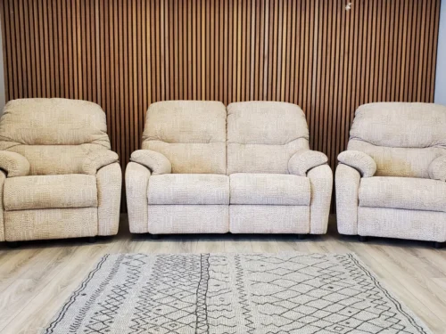 G PLAN 'MISTRAL' SMALL 2 SEATER SOFA & TWO SMALL ARMCHAIRS