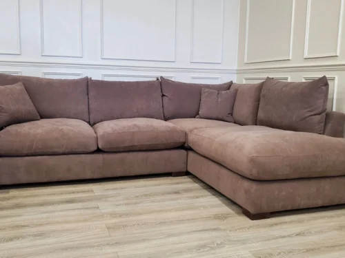 WHITE MEADOW 'SEATTLE' FABRIC CHAISE CORNER SOFA RIGHT HAND FACING
