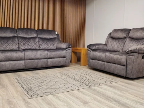 SIENNA 3 & 2 SEATER SOFA SET WITH MANUAL RECLINERS IN RESILIENCE FABRIC