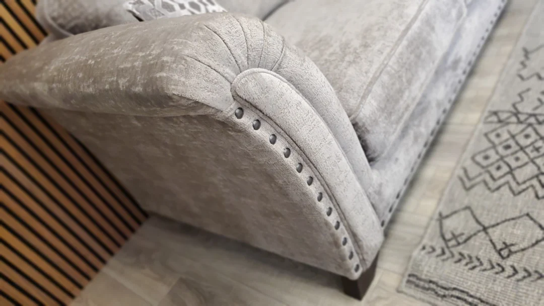 HOLLY PRESTSBURY 'VESPER' 2 SEATER SOFA WITH STUD DETAILING IN TRUFFLE FABRIC - Image 9