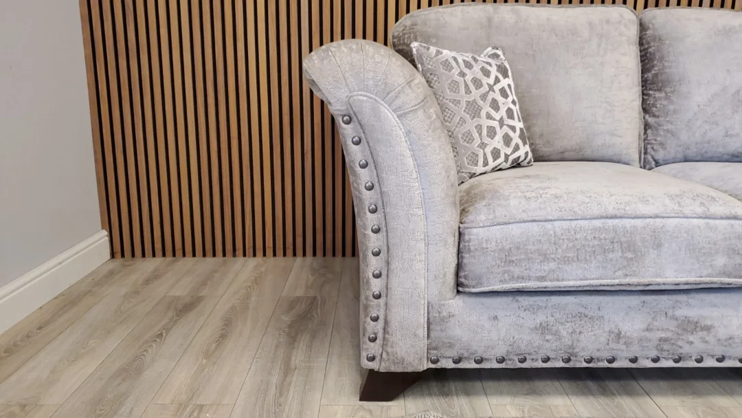 HOLLY PRESTSBURY 'VESPER' 2 SEATER SOFA WITH STUD DETAILING IN TRUFFLE FABRIC - Image 11