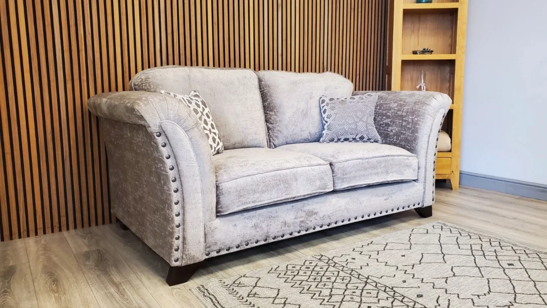HOLLY PRESTSBURY 'VESPER' 2 SEATER SOFA WITH STUD DETAILING IN TRUFFLE FABRIC - Image 13