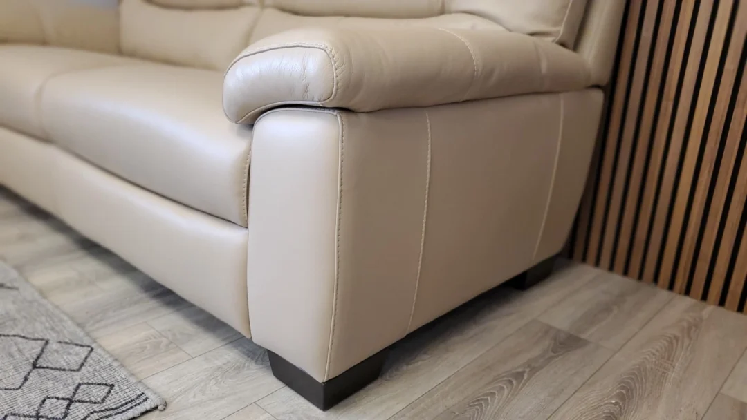 FURNITURE VILLAGE 'HETTY' 3 SEATER & 2 SEATER LEATHER SOFA SET - Image 15