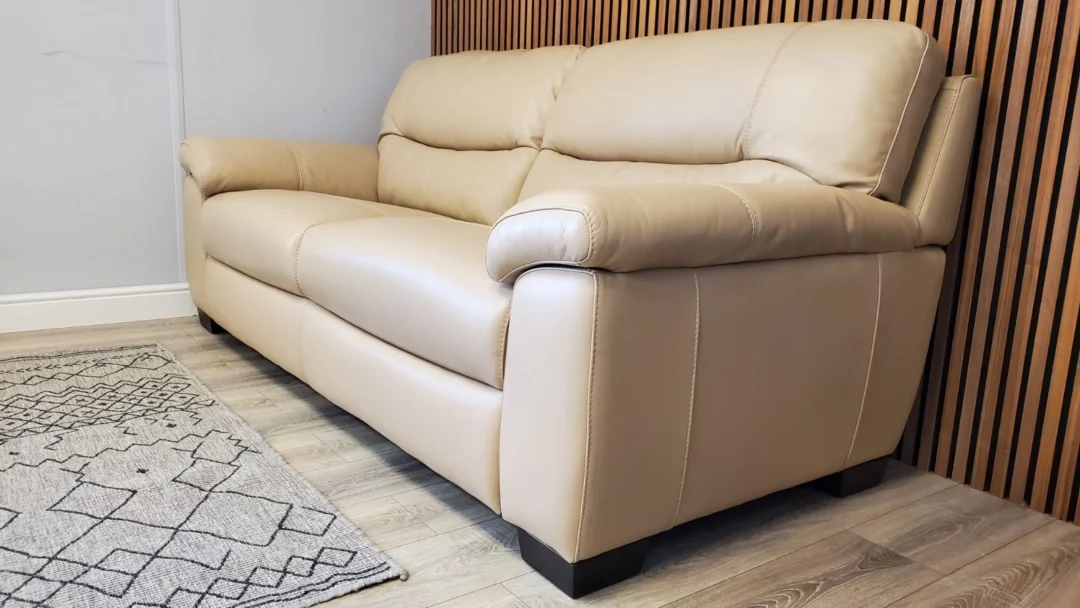 FURNITURE VILLAGE 'HETTY' 3 SEATER & 2 SEATER LEATHER SOFA SET - Image 17