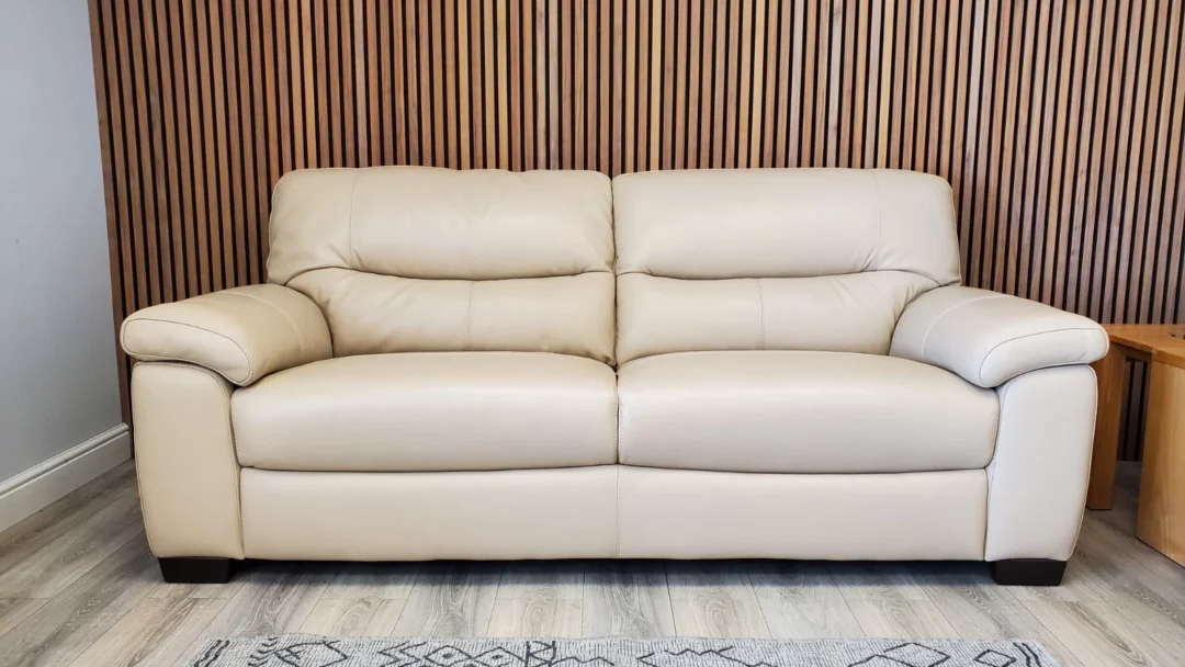 FURNITURE VILLAGE 'HETTY' 3 SEATER & 2 SEATER LEATHER SOFA SET - Image 16
