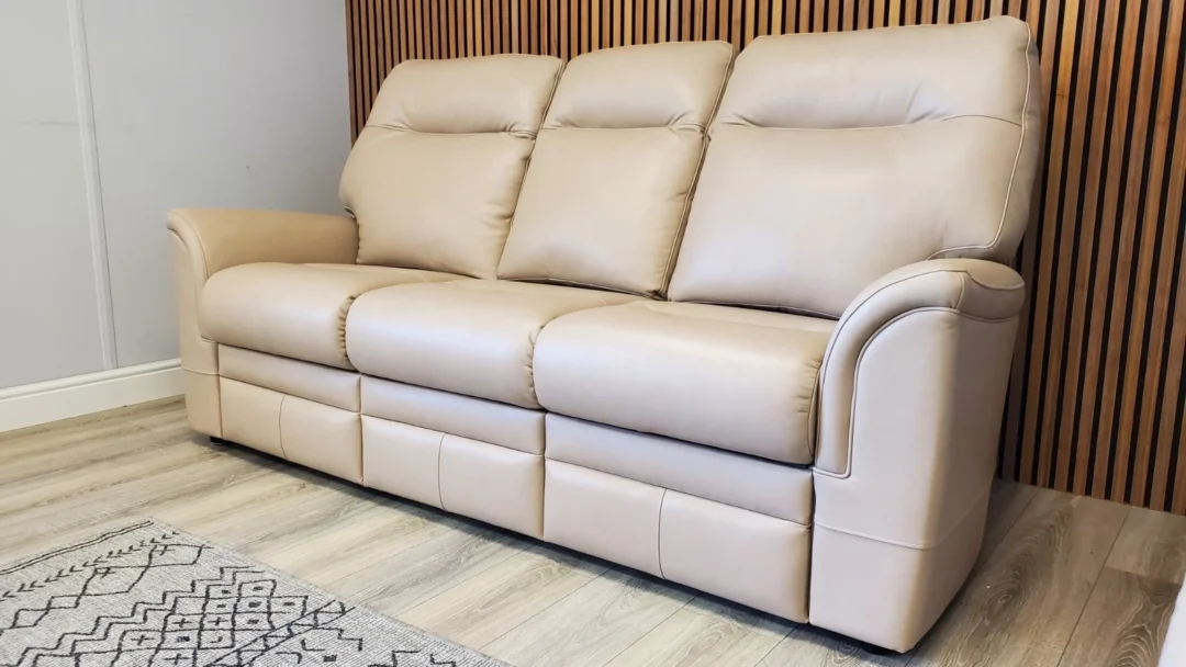 PARKER KNOLL 'HUDSON 23' 3 SEATER & 2 SEATER LEATHER SOFA SET IN 'ROMA PUTTY' - Image 7