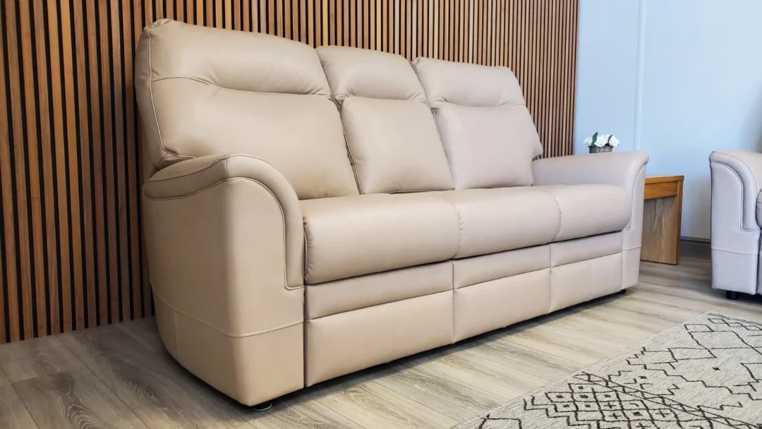 PARKER KNOLL 'HUDSON 23' 3 SEATER & 2 SEATER LEATHER SOFA SET IN 'ROMA PUTTY' - Image 11