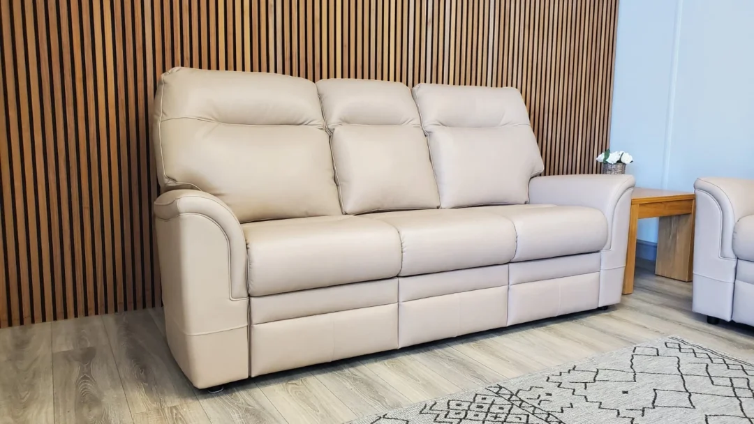 PARKER KNOLL 'HUDSON 23' 3 SEATER & 2 SEATER LEATHER SOFA SET IN 'ROMA PUTTY' - Image 14