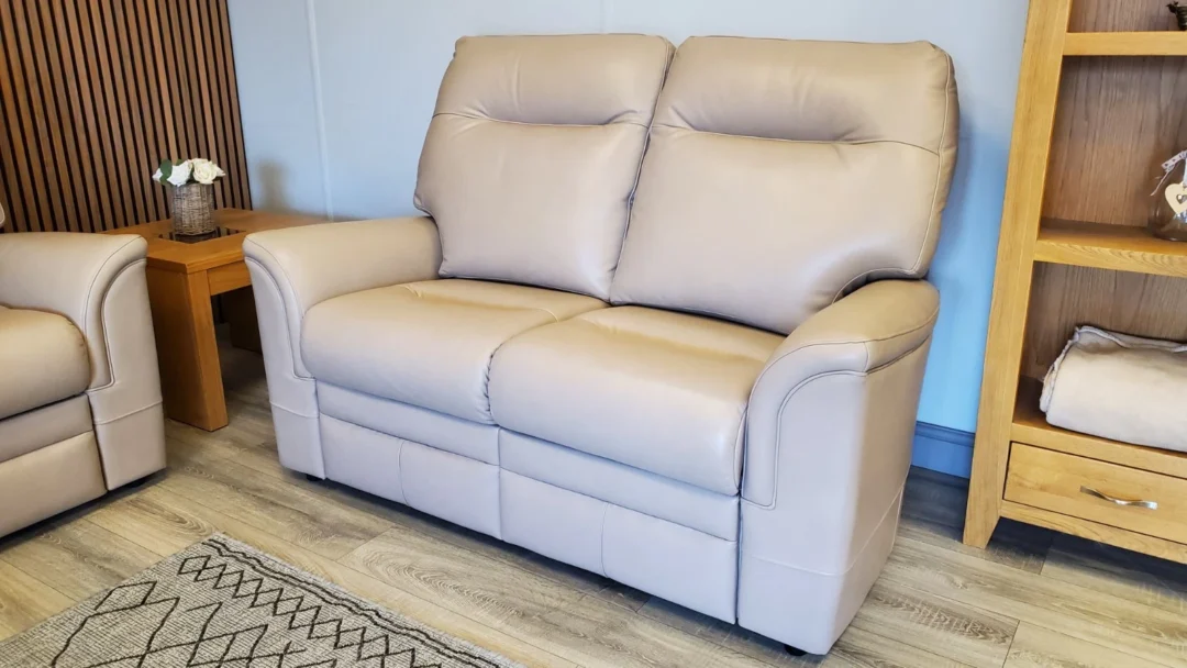 PARKER KNOLL 'HUDSON 23' 3 SEATER & 2 SEATER LEATHER SOFA SET IN 'ROMA PUTTY' - Image 3