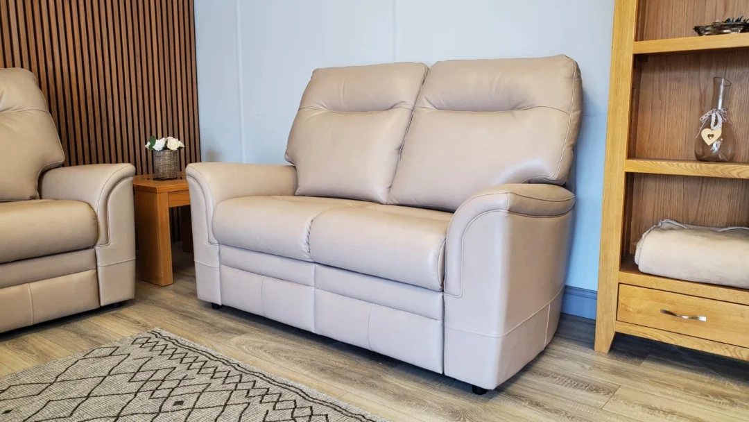 PARKER KNOLL 'HUDSON 23' 3 SEATER & 2 SEATER LEATHER SOFA SET IN 'ROMA PUTTY' - Image 4