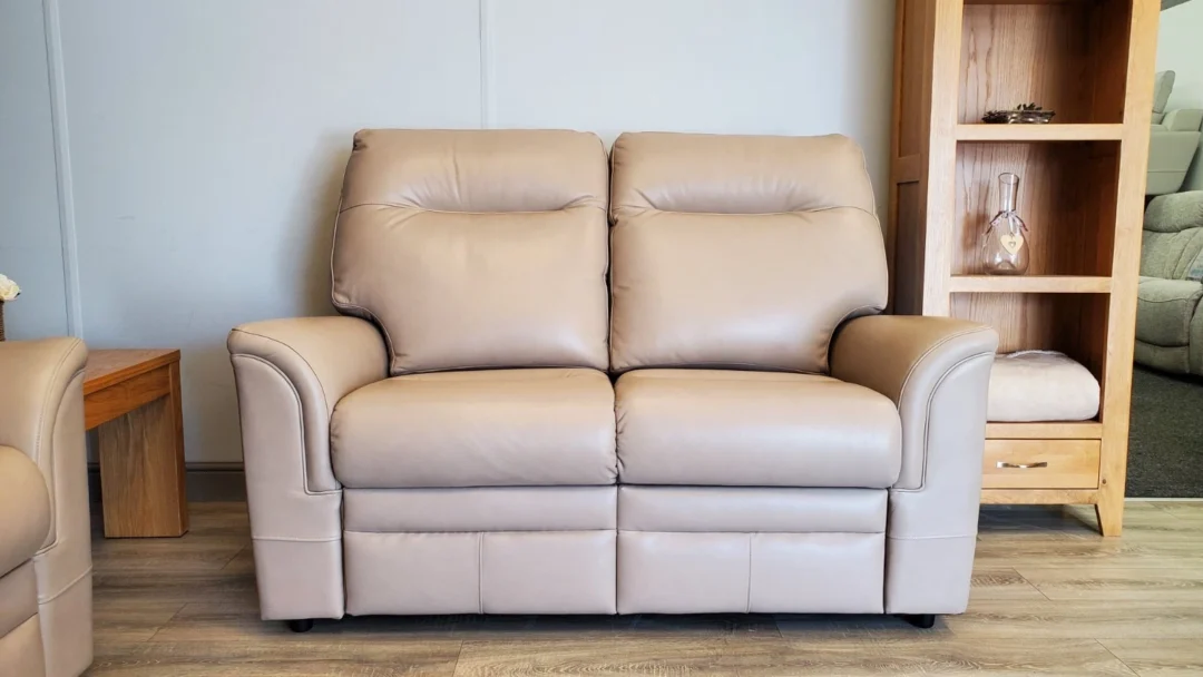 PARKER KNOLL 'HUDSON 23' 3 SEATER & 2 SEATER LEATHER SOFA SET IN 'ROMA PUTTY' - Image 5