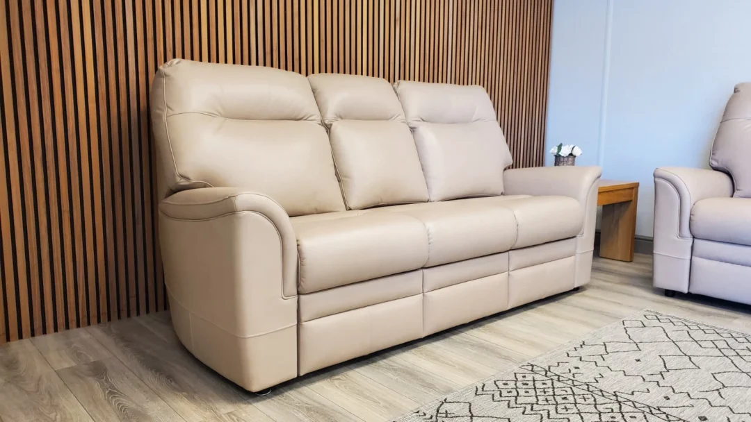 PARKER KNOLL 'HUDSON 23' 3 SEATER & 2 SEATER LEATHER SOFA SET IN 'ROMA PUTTY' - Image 13