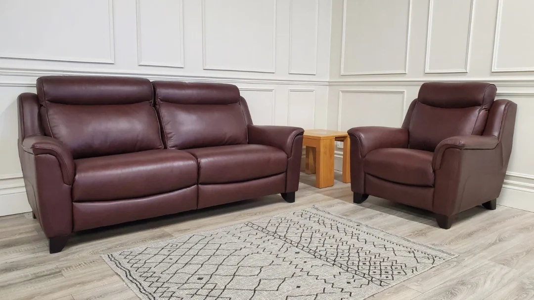 PARKER KNOLL MANHATTAN 3 SEATER LEATHER SOFA & ARMCHAIR - Image 2