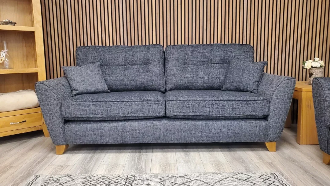 'ASHLEY' 3 SEATER IN CHARCOAL FABRIC (RRP £1198) *BRAND NEW IN STOCK!*