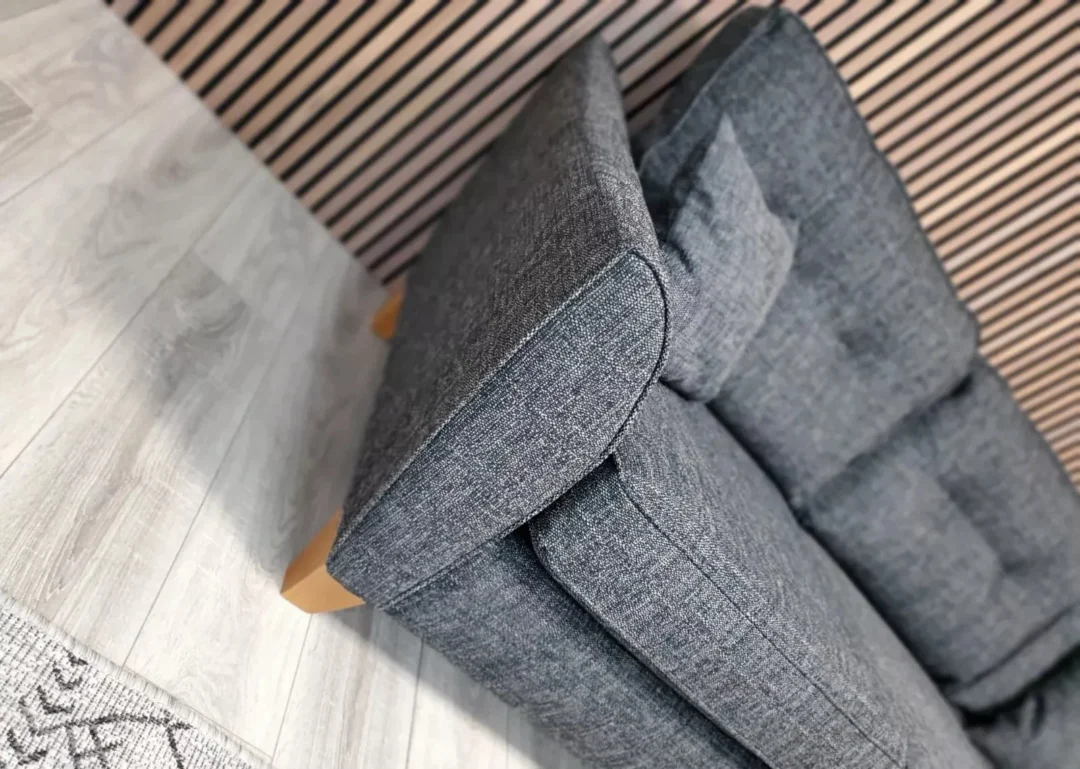 'ASHLEY' 4 SEATER CHAISE CORNER SOFA WITH FOOTSTOOL IN CHARCOAL FABRIC RRP £2398 - Image 9