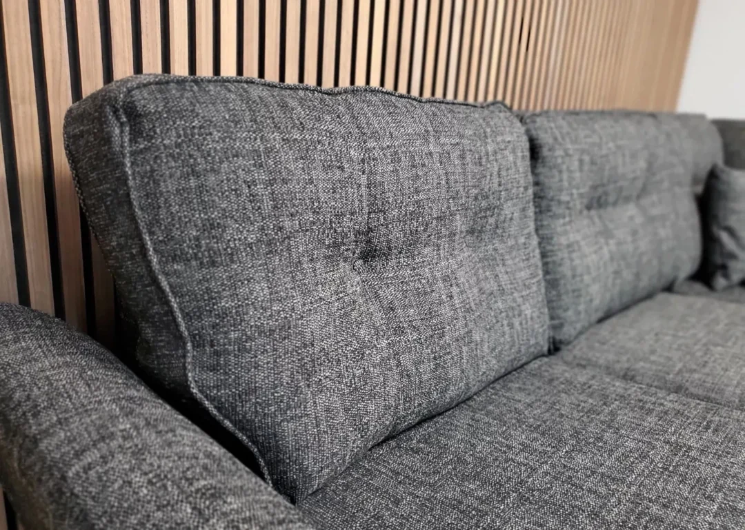 'ASHLEY' 4 SEATER CHAISE CORNER SOFA WITH FOOTSTOOL IN CHARCOAL FABRIC RRP £2398 - Image 16
