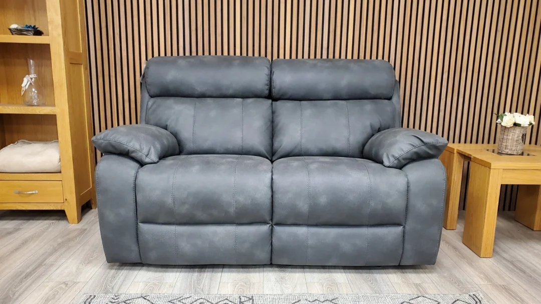 FURNITURE VILLAGE MORENO 2 SEATER SOFA WITH POWER RECLINERS & POWER HEADRESTS