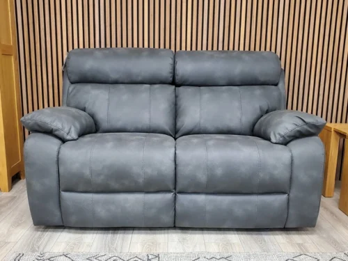 FURNITURE VILLAGE MORENO 2 SEATER SOFA WITH POWER RECLINERS & POWER HEADRESTS