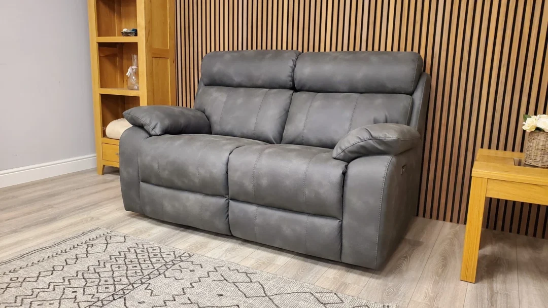 FURNITURE VILLAGE MORENO 2 SEATER SOFA WITH POWER RECLINERS & POWER HEADRESTS - Image 3