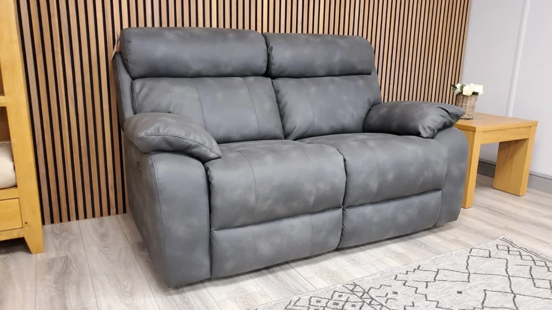FURNITURE VILLAGE MORENO 2 SEATER SOFA WITH POWER RECLINERS & POWER HEADRESTS - Image 4