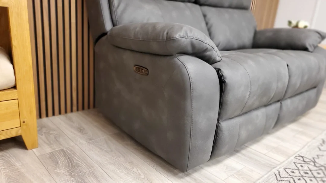 FURNITURE VILLAGE MORENO 2 SEATER SOFA WITH POWER RECLINERS & POWER HEADRESTS - Image 9