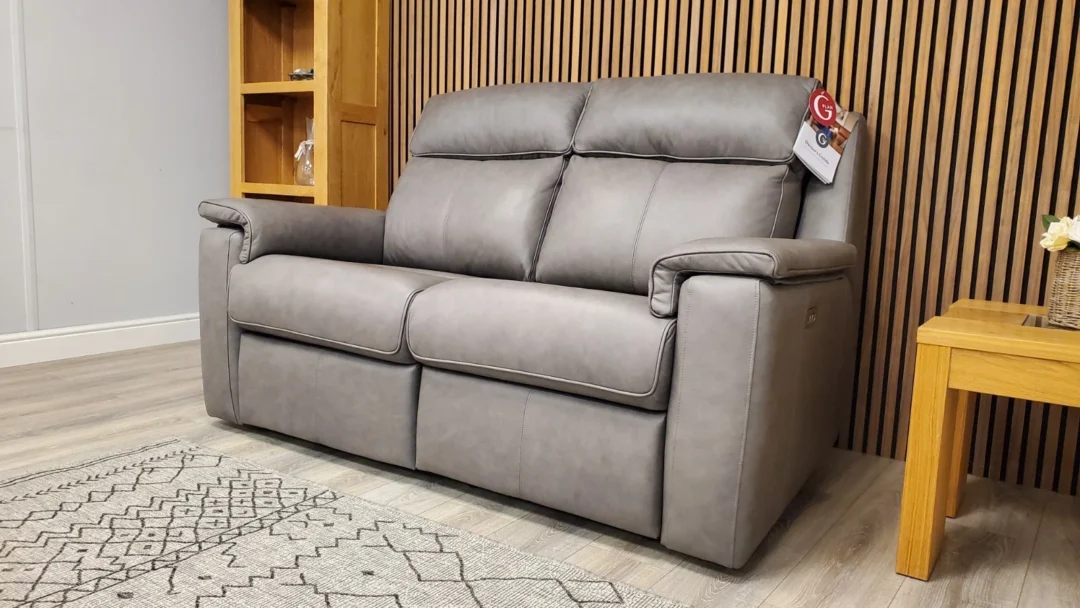 G PLAN 'ELLIS' 2 SEATER LEATHER SOFA WITH TRIPLE POWER RECLINERS - Image 19