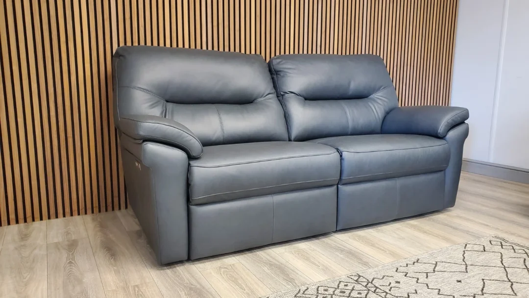 G PLAN SEATTLE 3 SEATER LEATHER SOFA WITH ELECTRIC RECLINERS & LUMBAR & 2 SEATER - Image 22