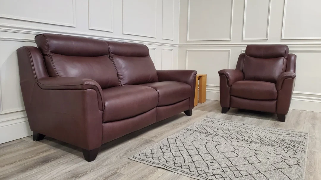 PARKER KNOLL MANHATTAN 3 SEATER LEATHER SOFA & ARMCHAIR - Image 19