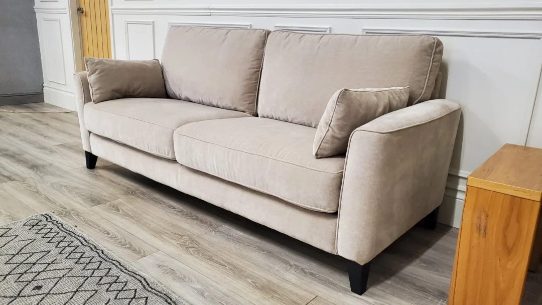FURNITURE VILLAGE 'BRONDBY' PAIR OF 3 SEATER FABRIC SOFAS - Image 9