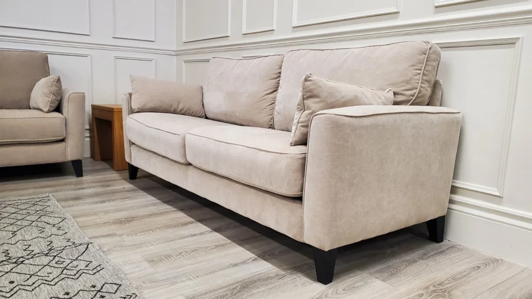 FURNITURE VILLAGE 'BRONDBY' PAIR OF 3 SEATER FABRIC SOFAS - Image 10