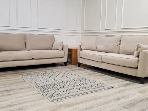 FURNITURE VILLAGE 'BRONDBY' PAIR OF 3 SEATER FABRIC SOFAS