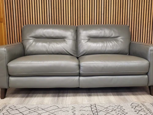 FURNITURE VILLAGE 'JULES' 3 SEATER LEATHER SOFA WITH POWERED FOOTRESTS & USB,S!