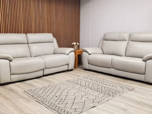 STARLIGHT EXPRESS POWER RECLINING LEATHER 3 SEATER SOFA & FIXED 3 SEATER SOFA